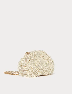 Marina Rinaldi Accessori | Collezione Elegante*Pochette in raso con perle BEIGE