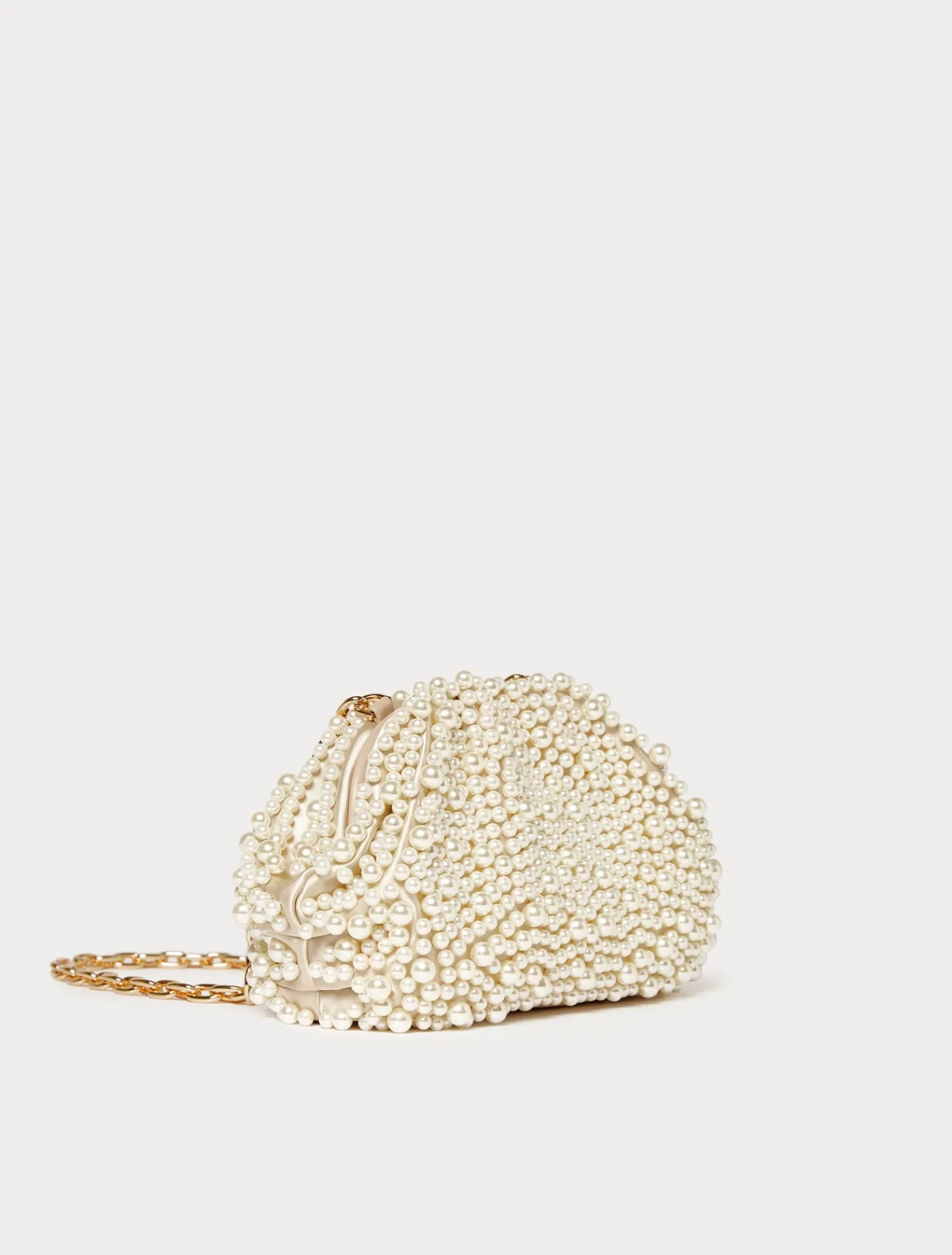 Marina Rinaldi Accessori | Collezione Elegante*Pochette in raso con perle BEIGE