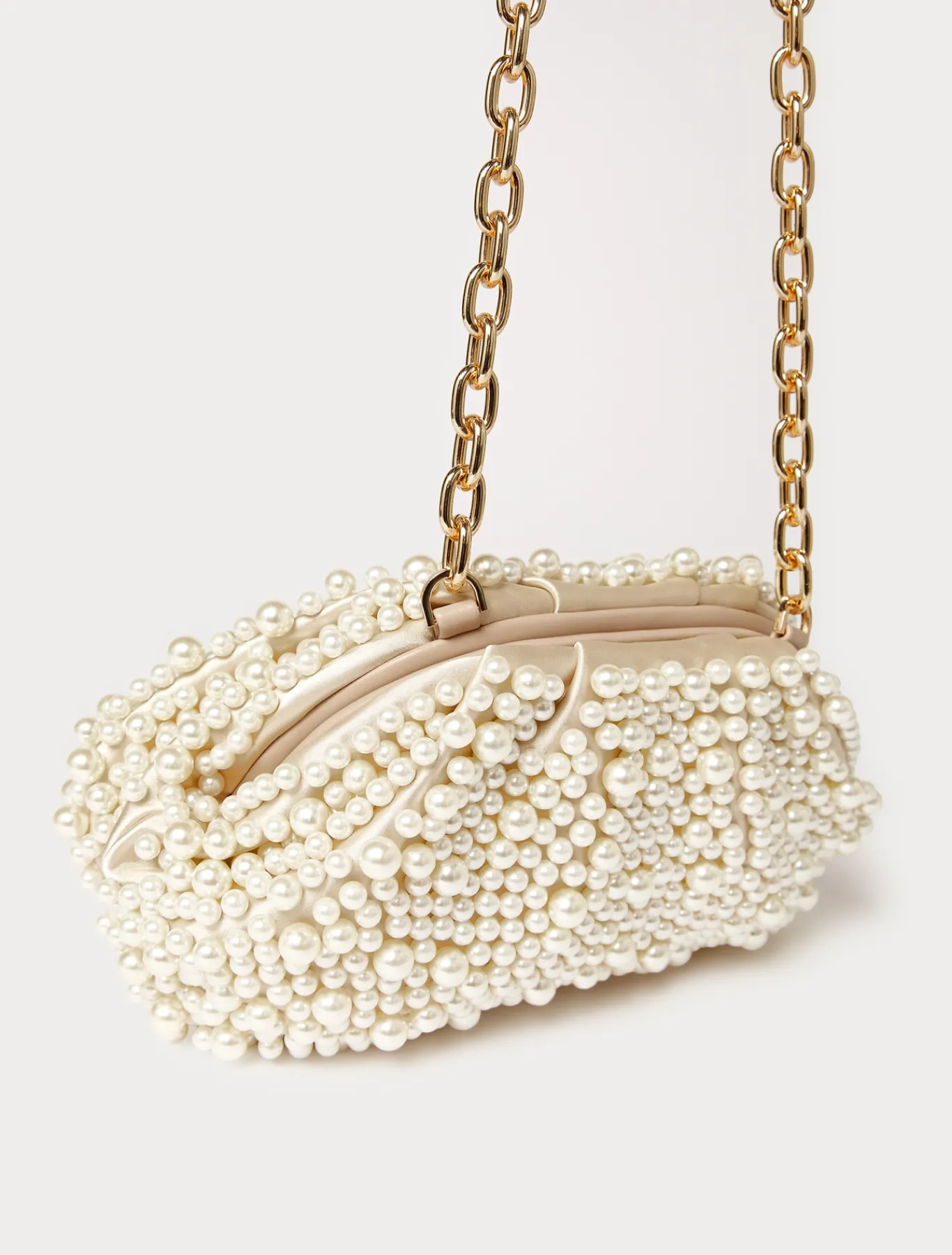 Marina Rinaldi Accessori | Collezione Elegante*Pochette in raso con perle BEIGE