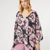 Marina Rinaldi Giacche | Selezione Elegante*Poncho in raso stampato BLUNOTTE