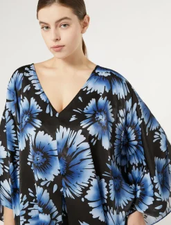 Marina Rinaldi Giacche | Selezione Elegante*Poncho in raso stampato NERO