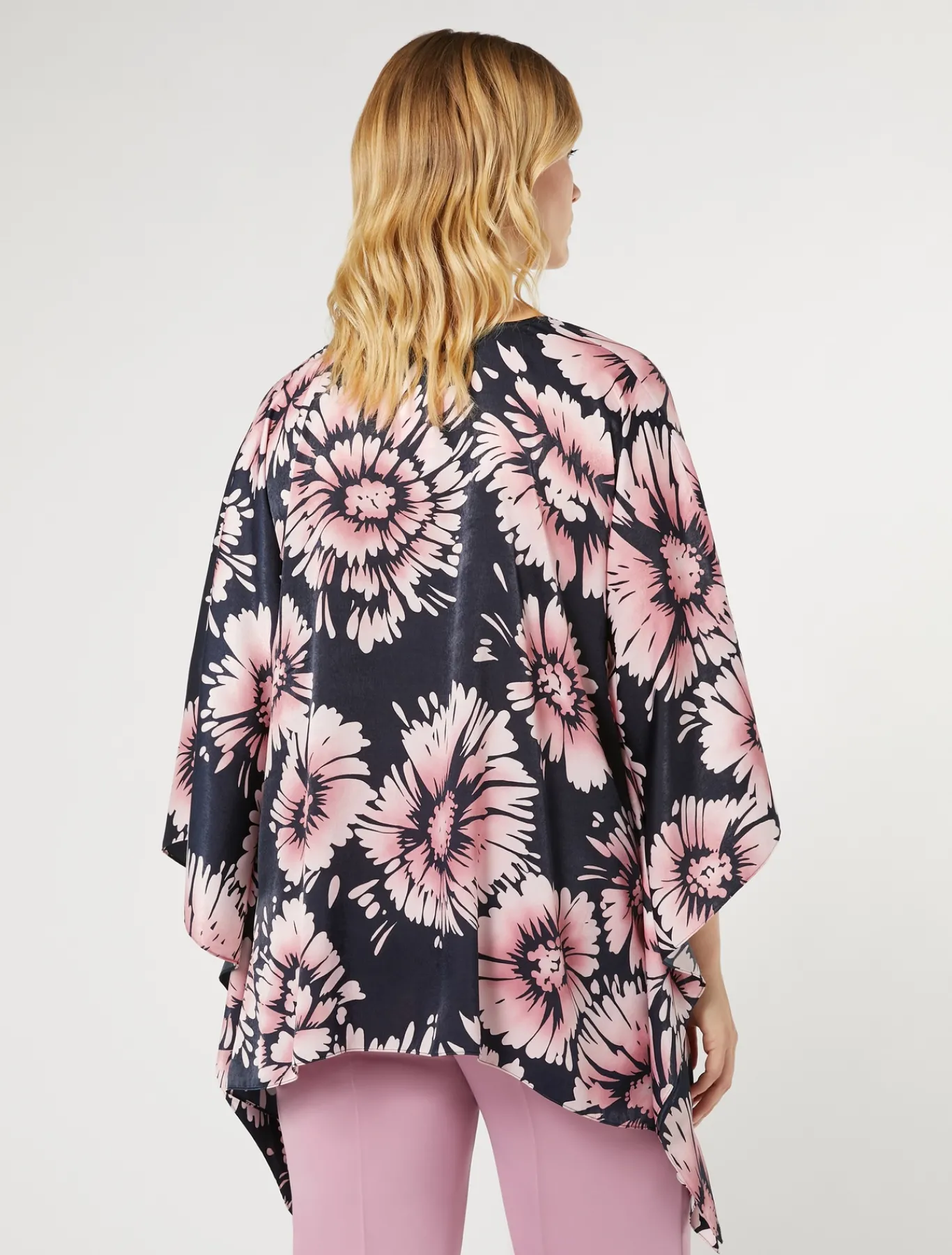 Marina Rinaldi Giacche | Selezione Elegante*Poncho in raso stampato BLUNOTTE