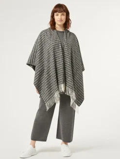 Marina Rinaldi Accessori | Accessori*Poncho in tessuto tinto filo NEROBIANCO