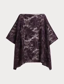 Marina Rinaldi Giacche | Collezione Elegante*Poncho in tulle ricamato BORDEAUX