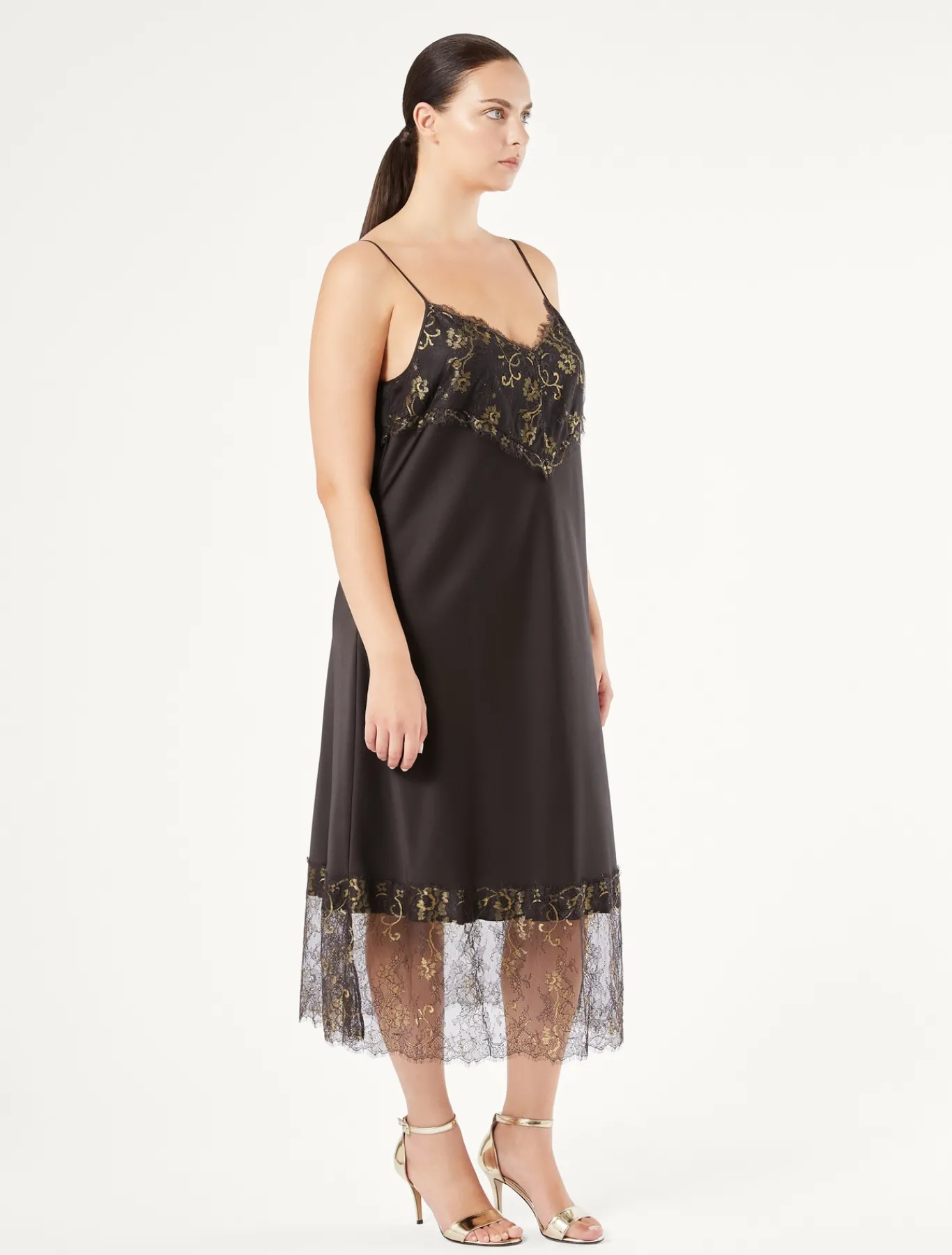 Marina Rinaldi Abiti | Abiti*Sottoveste in raso satin TESTAMORO