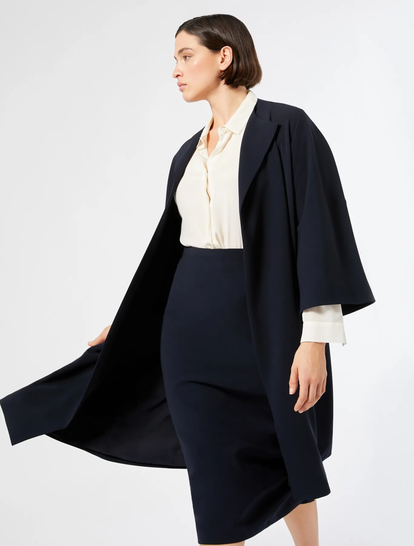 Marina Rinaldi Giacche | Cappotti & Trench*Spolverino in cady triacetato BLUNOTTE