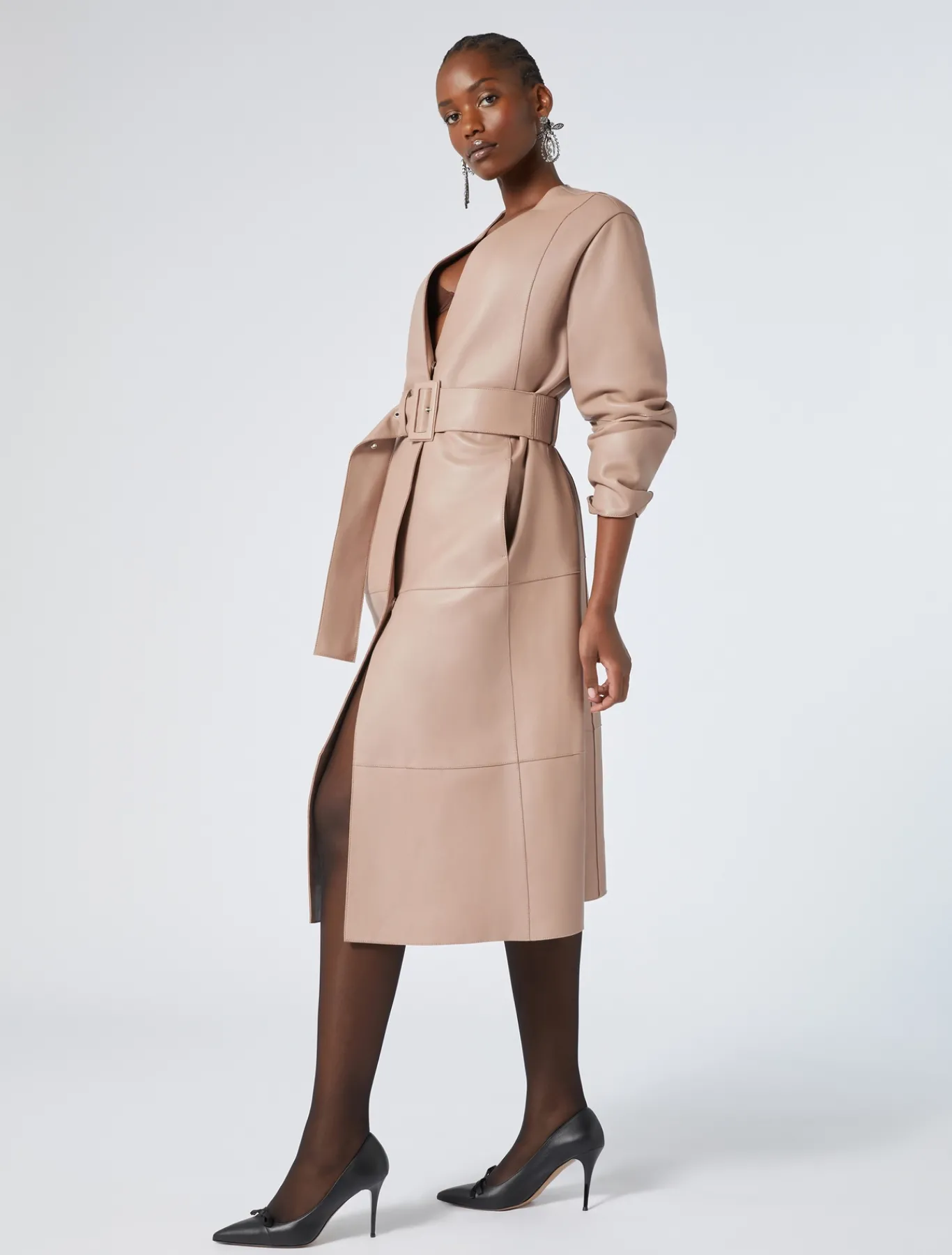 Marina Rinaldi Cappotti & Trench | Cappotti & Trench*Spolverino in nappa e jersey MARRONENUDO