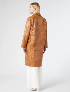 Marina Rinaldi Cappotti & Trench | Cappotti & Trench*Spolverino in nappa stampa cocco CAMMELLO