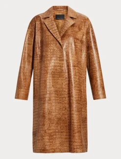 Marina Rinaldi Cappotti & Trench | Cappotti & Trench*Spolverino in nappa stampa cocco CAMMELLO