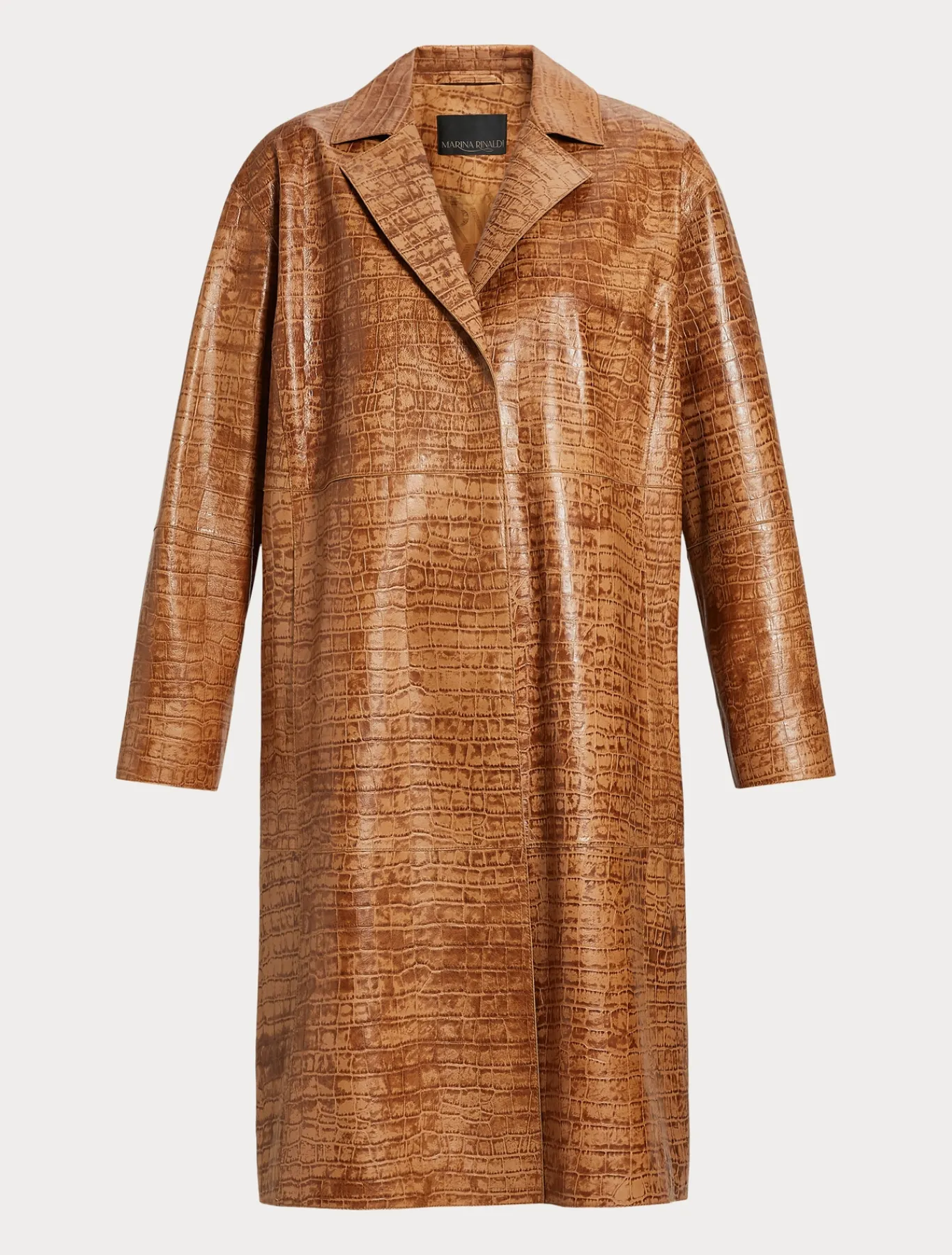 Marina Rinaldi Cappotti & Trench | Cappotti & Trench*Spolverino in nappa stampa cocco CAMMELLO