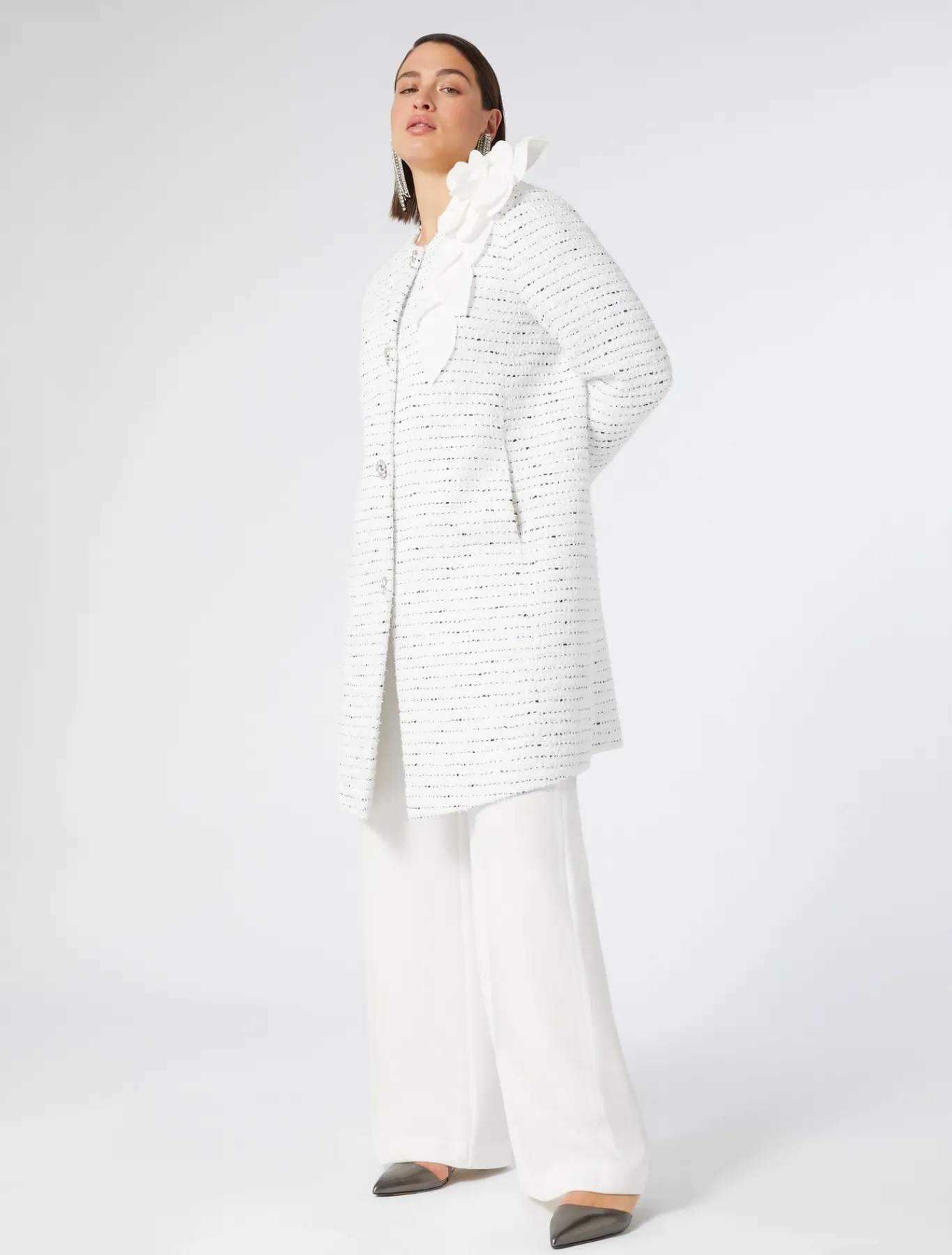 Marina Rinaldi Giacche | Collezione Elegante*Spolverino in tinto filo BIANCO