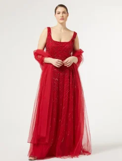 Marina Rinaldi Marina Rinaldi By Zuhair Murad*Stola in tulle ROSSO