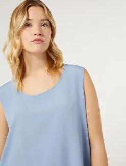 Marina Rinaldi Bluse | Camicie & Bluse*Top in acetato e seta AZZURRO