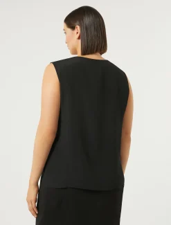 Marina Rinaldi Bluse | Camicie & Bluse*Top in crêpe de Chine di misto seta NERO