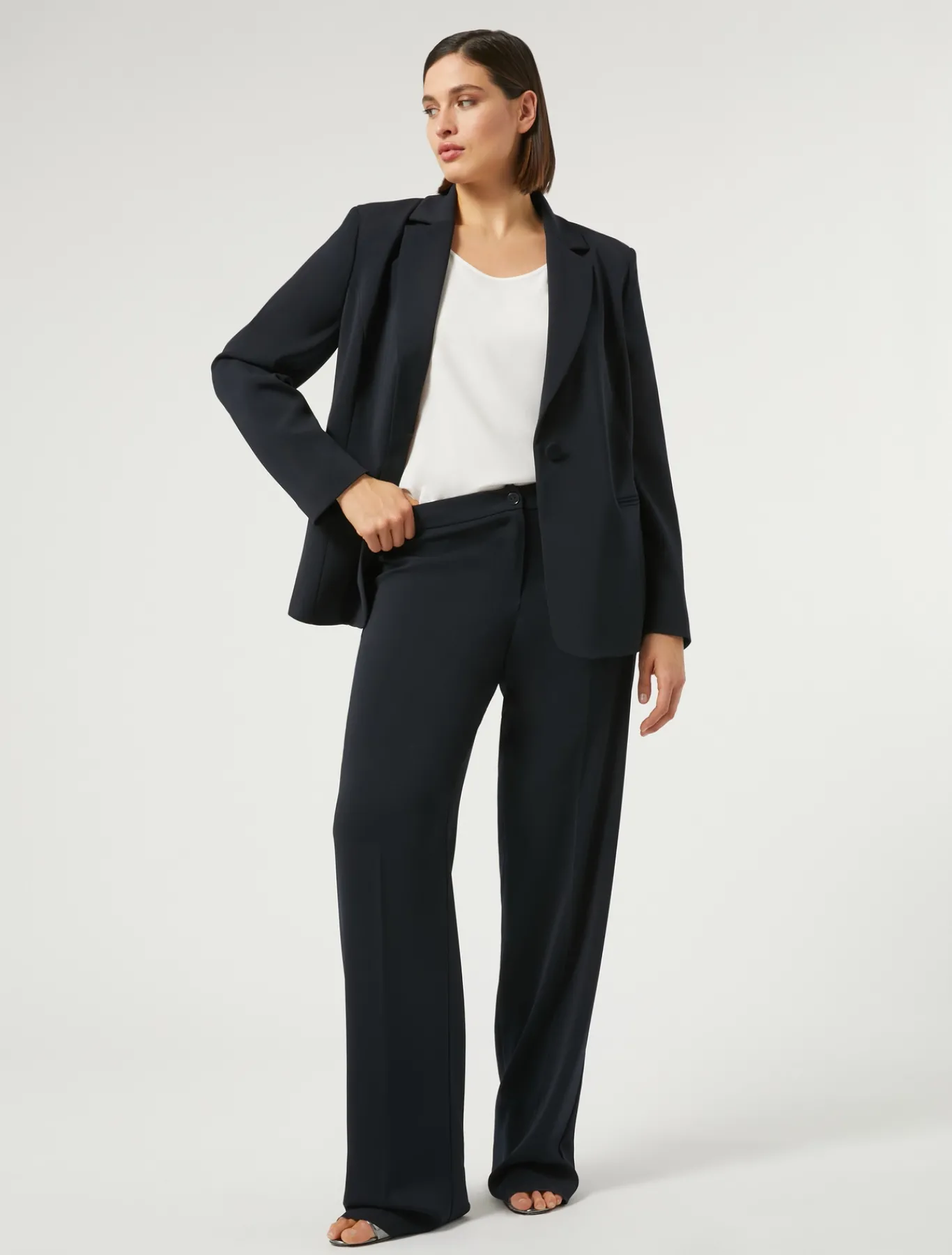 Marina Rinaldi Bluse | Camicie & Bluse*Top in crêpe de Chine di misto seta BIANCO