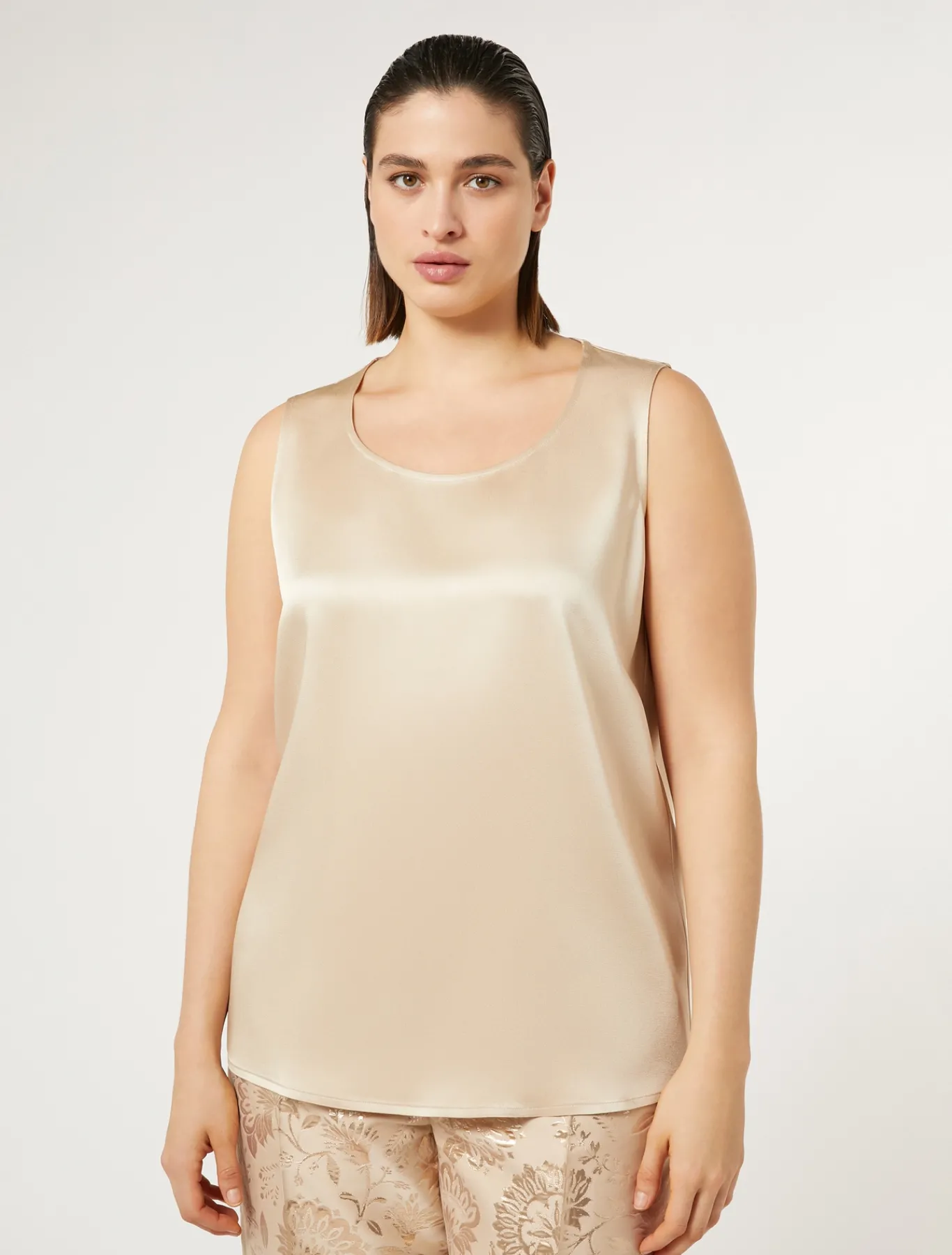 Marina Rinaldi Bluse | Camicie & Bluse*Top in crêpe envers satin MIELE