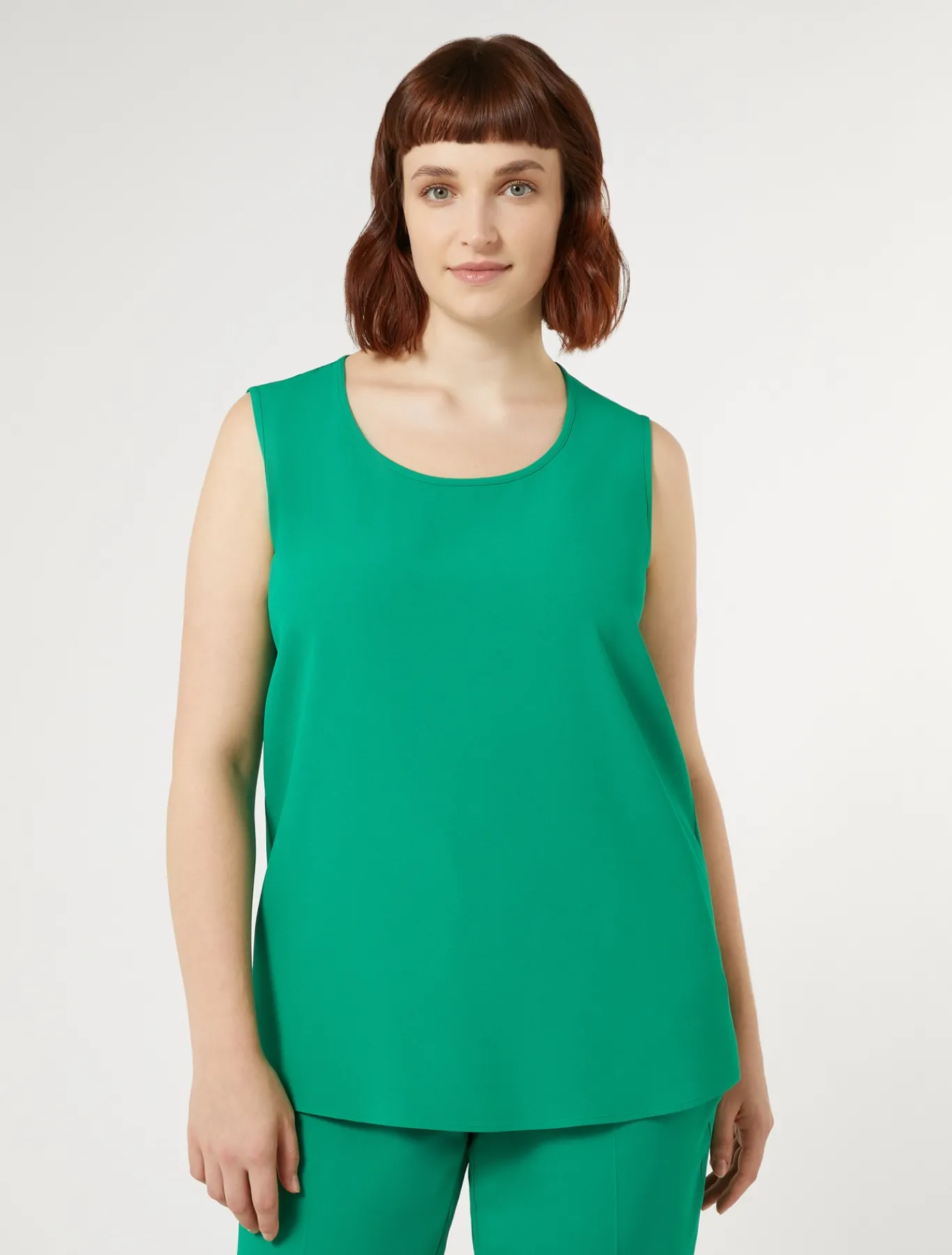 Marina Rinaldi Bluse | Collezione Elegante*Top in crêpe envers satin VERDEBANDIERA