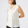 Marina Rinaldi Bluse | Collezione Elegante*Top in crêpe envers satin BIANCO