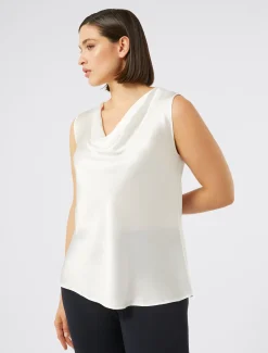 Marina Rinaldi Bluse | Collezione Elegante*Top in crêpe envers satin BIANCO