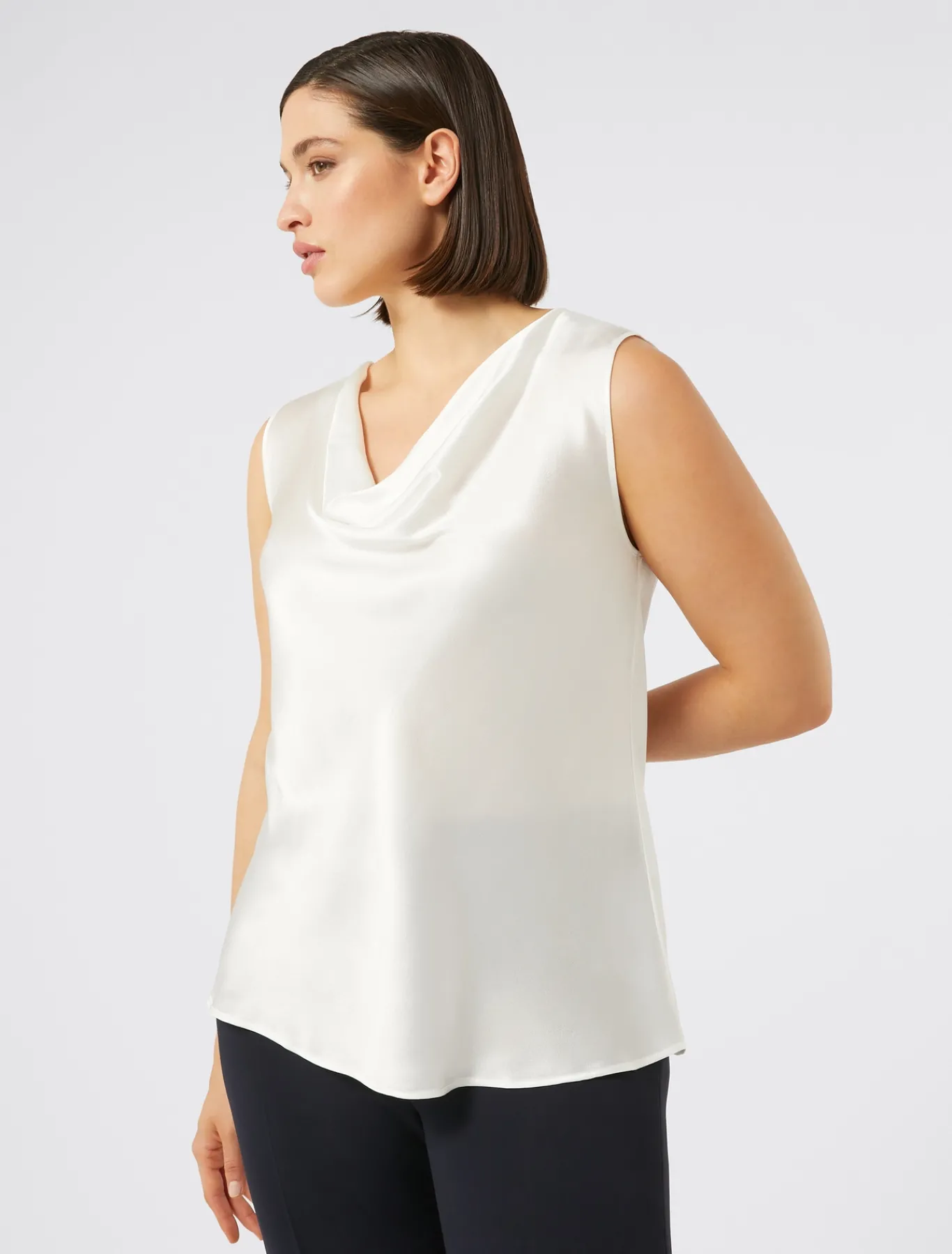 Marina Rinaldi Bluse | Collezione Elegante*Top in crêpe envers satin BIANCO