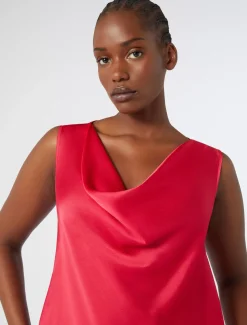 Marina Rinaldi Bluse | Camicie & Bluse*Top in crêpe envers satin FUXIA