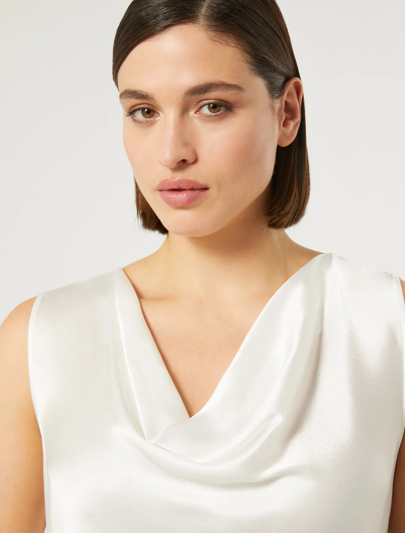 Marina Rinaldi Bluse | Collezione Elegante*Top in crêpe envers satin BIANCO
