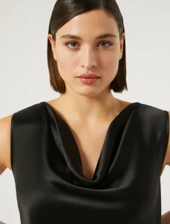 Marina Rinaldi Bluse | Camicie & Bluse*Top in crêpe envers satin NERO