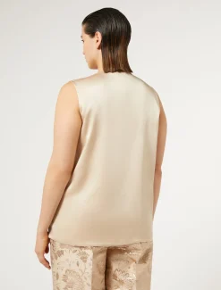 Marina Rinaldi Bluse | Camicie & Bluse*Top in crêpe envers satin MIELE