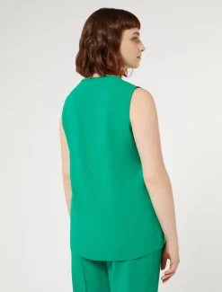 Marina Rinaldi Bluse | Collezione Elegante*Top in crêpe envers satin VERDEBANDIERA