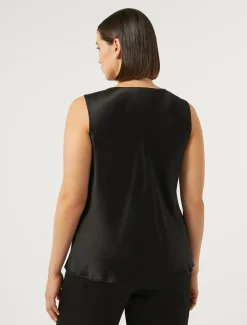 Marina Rinaldi Bluse | Camicie & Bluse*Top in crêpe envers satin NERO