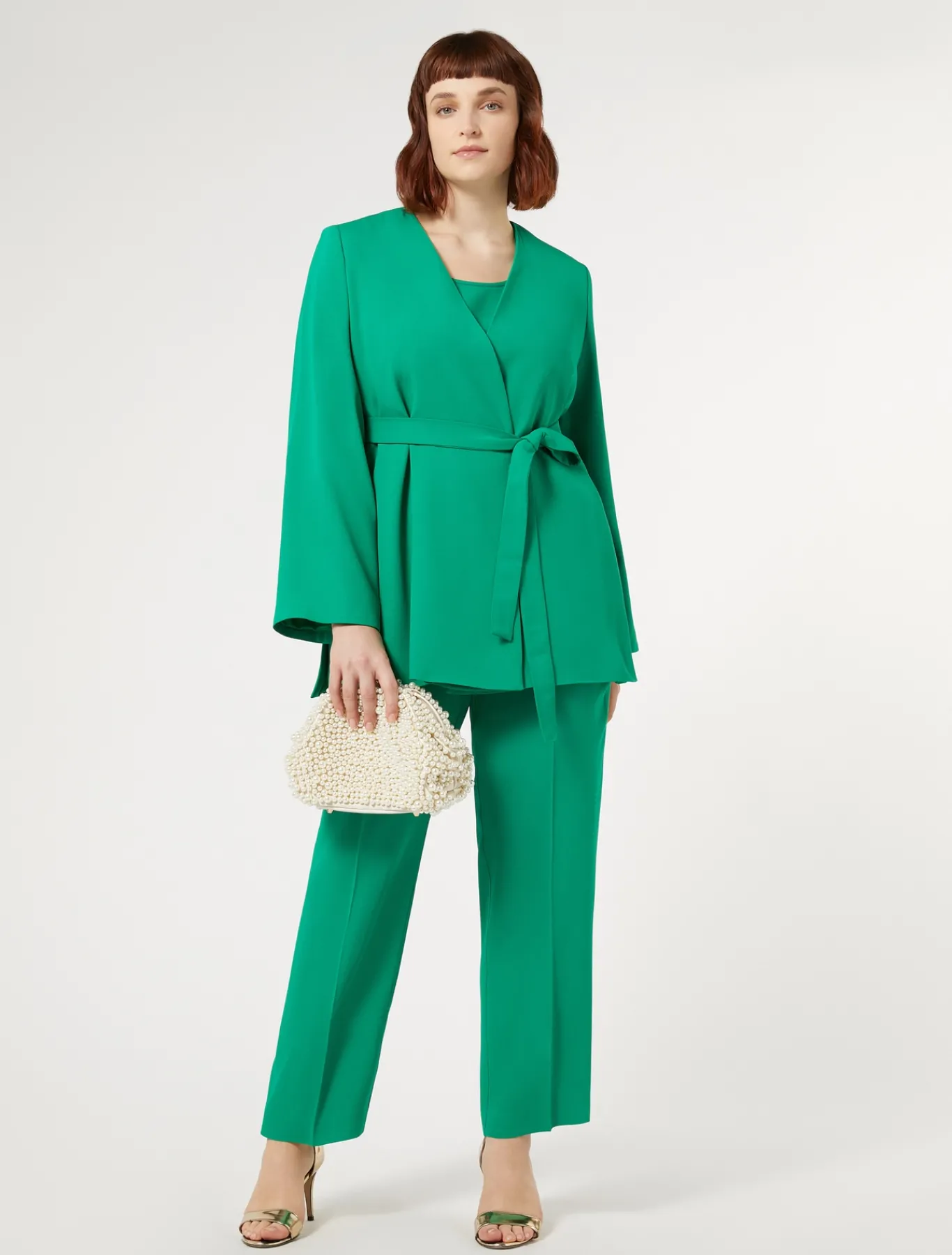 Marina Rinaldi Bluse | Collezione Elegante*Top in crêpe envers satin VERDEBANDIERA