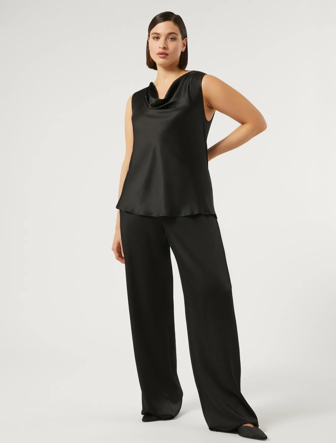Marina Rinaldi Bluse | Camicie & Bluse*Top in crêpe envers satin NERO