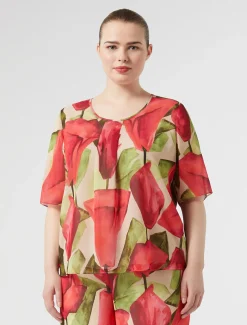 Marina Rinaldi Bluse | Selezione Elegante*Top in georgette stampata ROSA