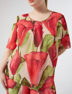 Marina Rinaldi Bluse | Selezione Elegante*Top in georgette stampata ROSA