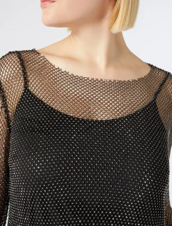 Marina Rinaldi Top & T-Shirt | Top & T-Shirt*Top in rete con strass NERO