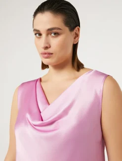Marina Rinaldi Bluse | Collezione Elegante*Top in satin con drappeggio ROSA