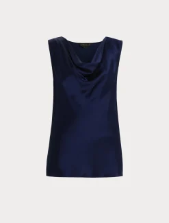 Marina Rinaldi Bluse | Camicie & Bluse*Top in satin con drappeggio INCHIOSTRO