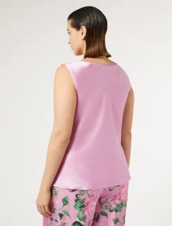 Marina Rinaldi Bluse | Collezione Elegante*Top in satin con drappeggio ROSA
