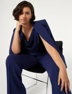 Marina Rinaldi Bluse | Camicie & Bluse*Top in satin con drappeggio INCHIOSTRO
