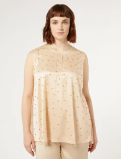 Marina Rinaldi Bluse | Camicie & Bluse*Top in tulle ricamato GIALLOTENUE