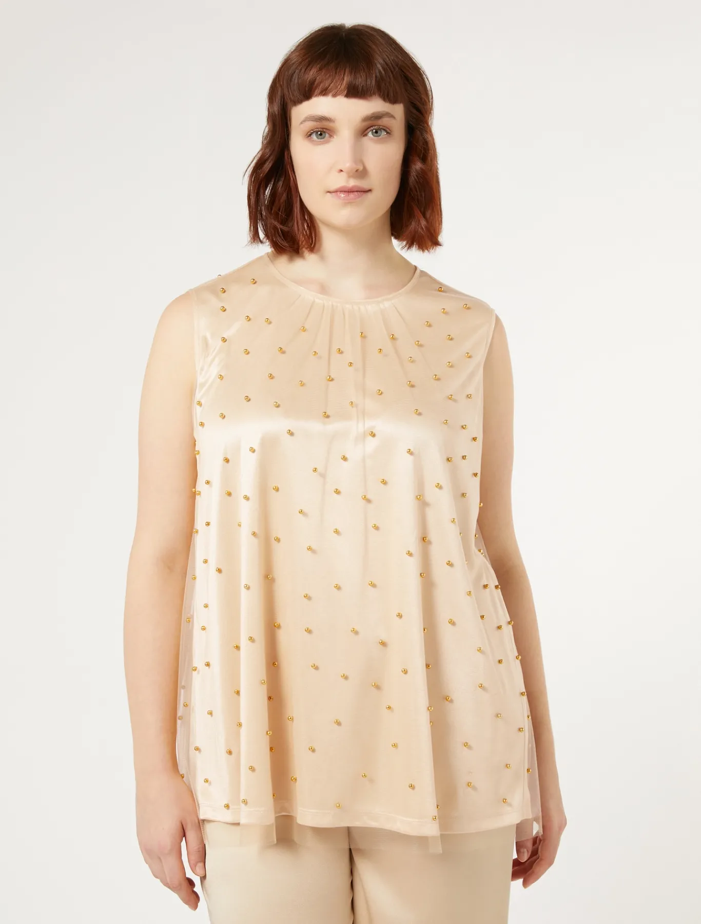 Marina Rinaldi Bluse | Camicie & Bluse*Top in tulle ricamato GIALLOTENUE