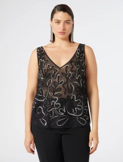Marina Rinaldi Accessori | Accessori*Top in tulle ricamato NERO