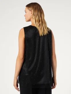 Marina Rinaldi Bluse | Camicie & Bluse*Top in tulle ricamato NERO