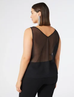Marina Rinaldi Accessori | Accessori*Top in tulle ricamato NERO