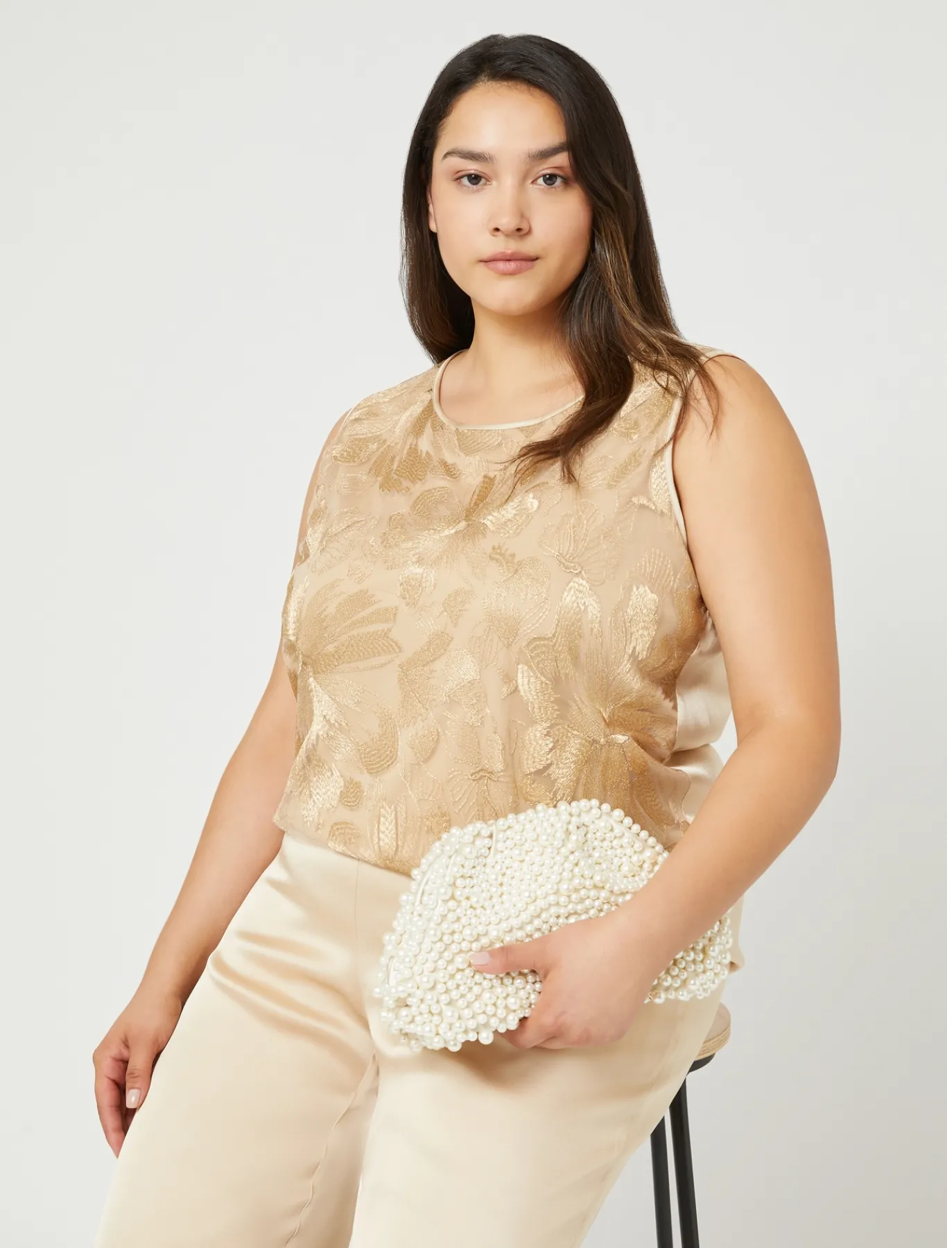 Marina Rinaldi Bluse | Top & T-Shirt*Top in tulle ricamato OROCHIARO