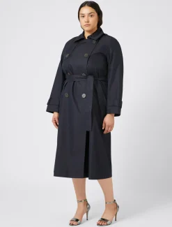 Marina Rinaldi Cappotti & Trench | Cappotti & Trench*Trench impermeabile in misto cotone BLUNOTTE
