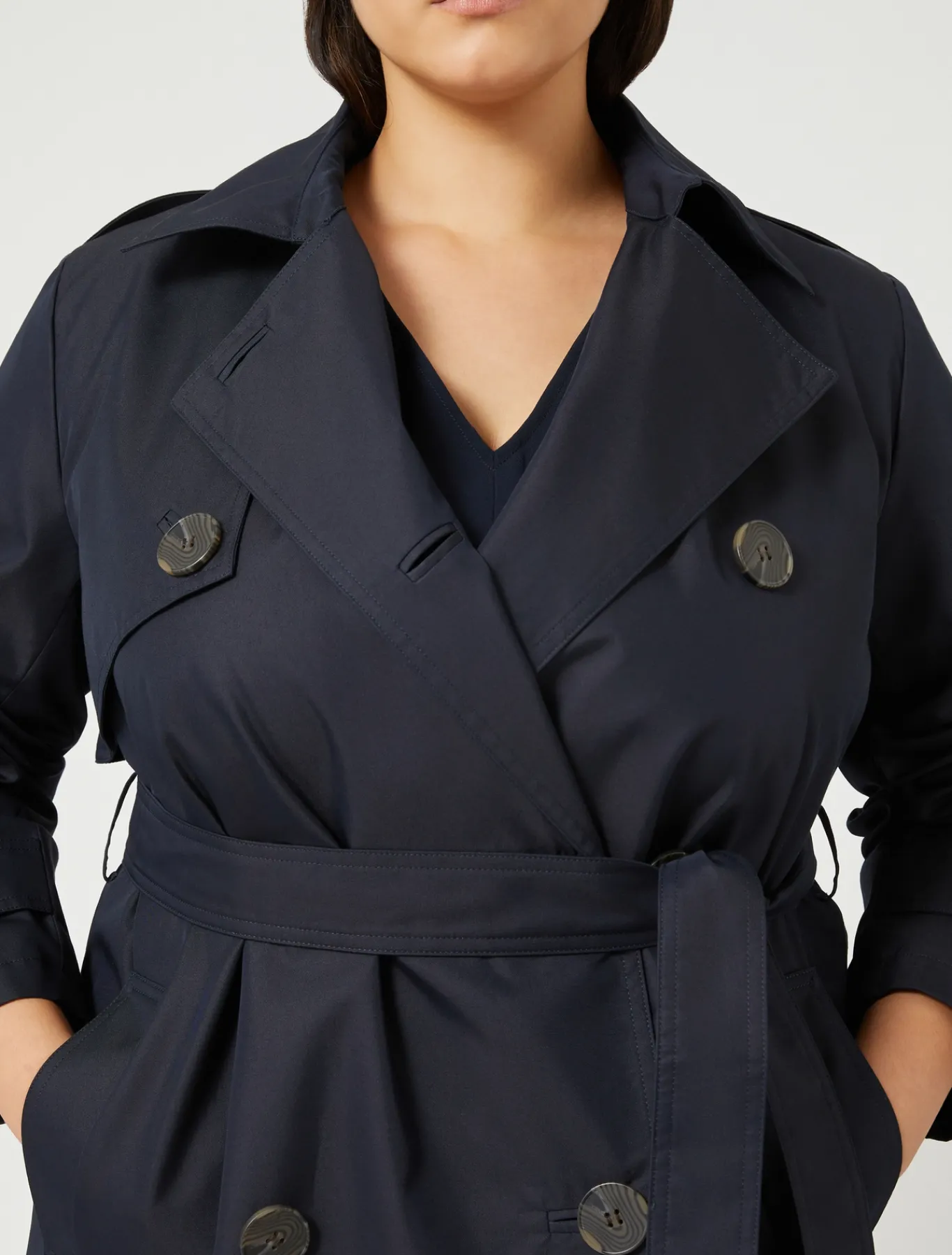 Marina Rinaldi Cappotti & Trench | Cappotti & Trench*Trench impermeabile in misto cotone BLUNOTTE