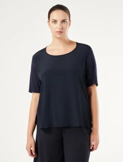 Marina Rinaldi Top & T-Shirt | Top & T-Shirt*T-shirt in jersey, acetato e seta BLUMARINO