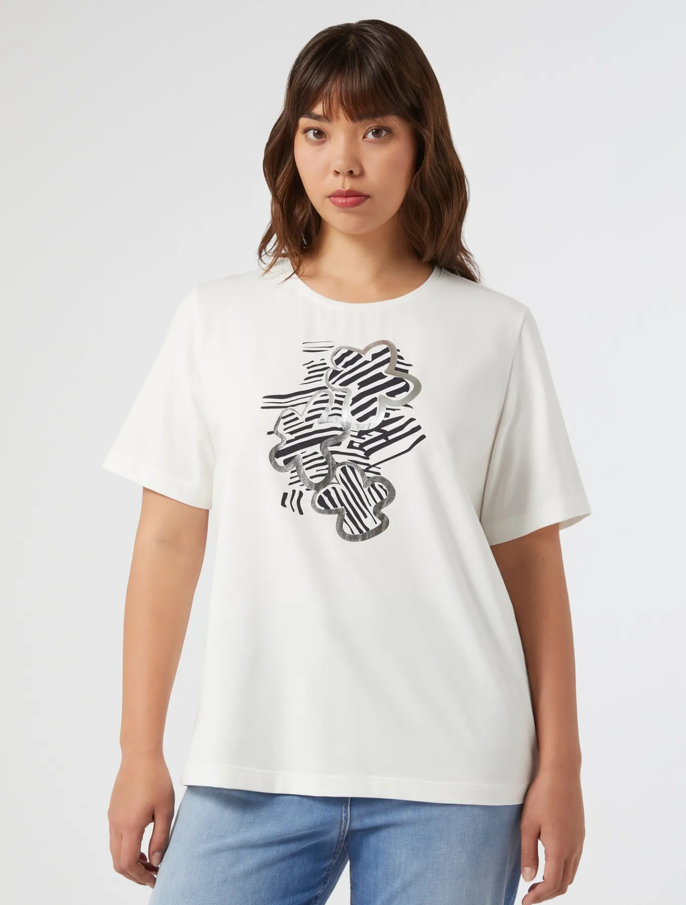 Marina Rinaldi Top & T-Shirt | Top & T-Shirt*T-shirt in jersey con ricamo BIANCO