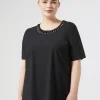 Marina Rinaldi Top & T-Shirt | Top & T-Shirt*T-shirt in jersey con ricamo NERO